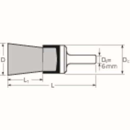 Penseelborstel PBU ST D.20mm draaddikte 0,5mm STA 0,5mm