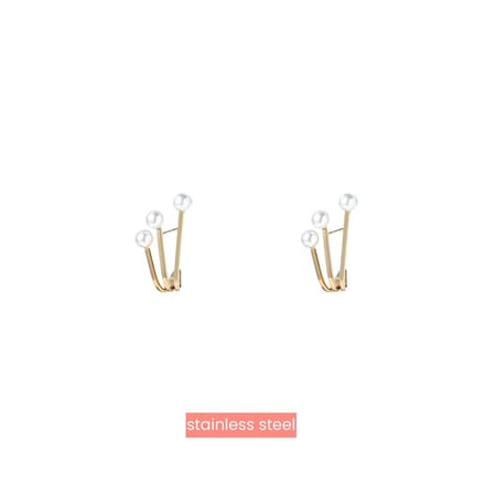 Go Dutch Label Oorknoppen 3 way pearls Goud