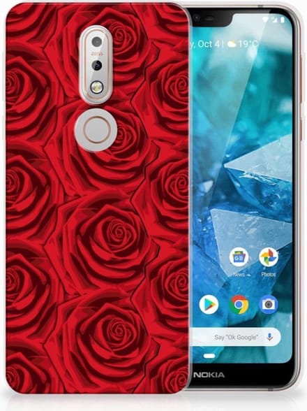 Nokia 7.1 TPU Case Red Roses
