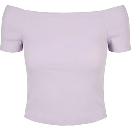 Urban Classics - Rib Off shoulder top - 4XL - Paars
