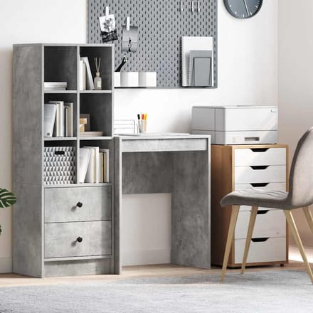 vidaXL - Bureau - Beton - Grijs - 60 - x - 40 - x - 76 - cm