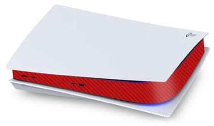 Gadgetpoint - Console Sticker Strip voor PS5, PlayStation 5 - Performance Gaming Skin - Bescherming Accessoires - Carbon - Rood