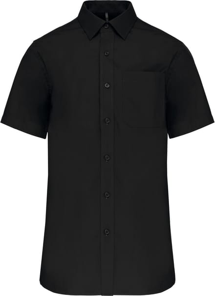 Kariban Heren poplin overhemd korte mouwen K543 - Black - XL
