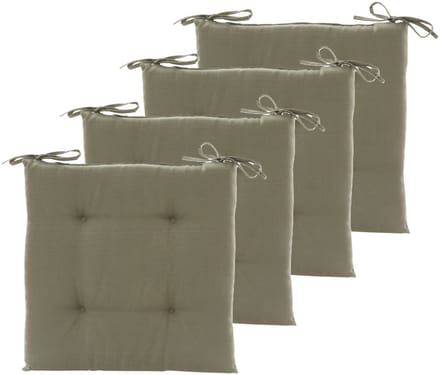 Hespiride Stoelkussen Altea - 4x - 40 x 40 cm - groen - vierkant - polyester - tuinkussen - buiten
