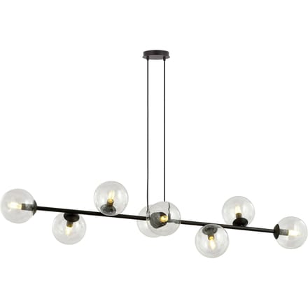 Zwarte hanglamp eettafel Valentino 8-lichts | NADUVI Collection