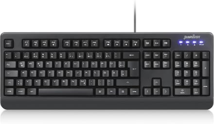 Waterproof Wasbare Toetsenbord met NumPad - IP65, QWERTZ Indeling - Zwart