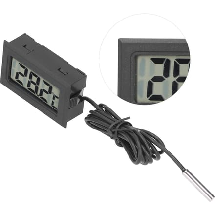 Ingebouwde elektronische thermometer Mini digitale waterdichte temperatuurmeter voor buiten gray
