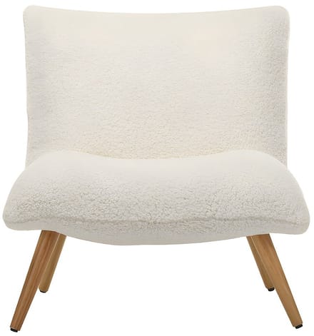 Vente-unique Fauteuil van stof - Teddy stof - Wit - PEPITA