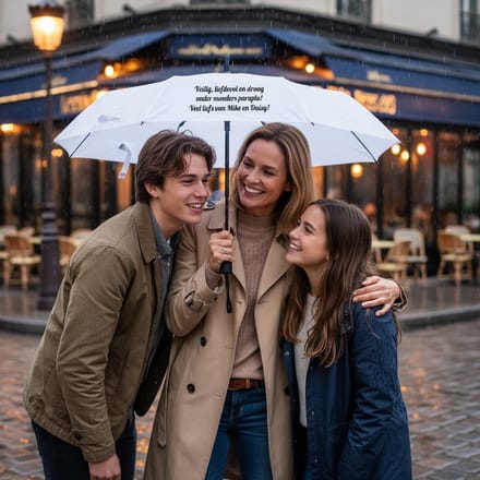 Onder moeders paraplu (gepersonaliseerde paraplu) - moederdag - wit - paraplu - mama -gepersonaliseerd