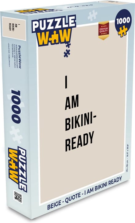 Puzzel Beige - Quote - I am bikini ready - Legpuzzel - Puzzel 1000 stukjes volwassenen