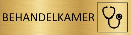 CombiCraft deurbordje Behandelkamer in goud met tape - 165 x 45 mm