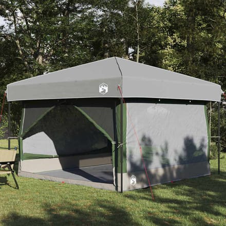 vidaXL - Binnen - Tent - 7-Persoons - 7-persoons - Groen - en - Grijs