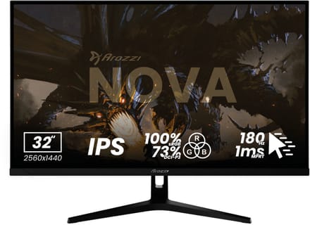 Arozzi Nova 32" Gaming Monitor - QHD IPS - 180Hz - Zwart