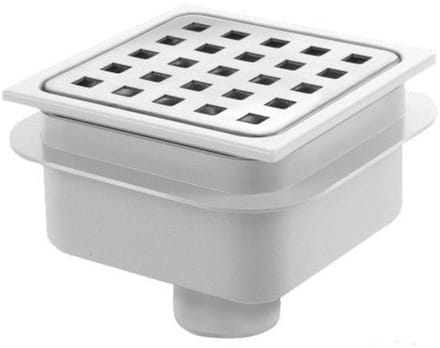 Van Den Berg ABS vloerput met rvs rooster 10x10 o-uitlaat 40mm