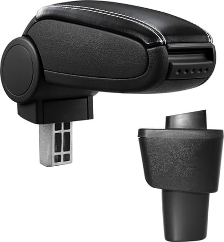 Armsteun Hyundai i10 vf 11-2013 kunstleer zwart wit stiksel