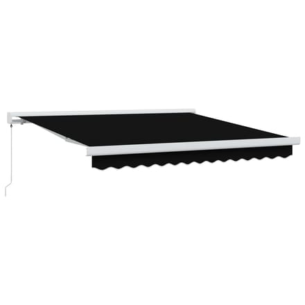 vidaXL - Uitschuifbare - luifel - Zwart - 300 - x - 250 - cm - Canvas - en - Aluminium