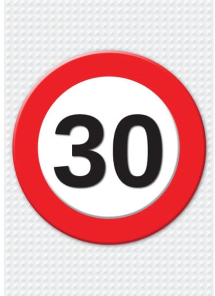 Bellatio Decorations Verjaardag deurposter - 30 jaar - stopbord - 59 x 84 cm - leeftijd feestartikelen