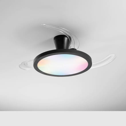 INTEC Condor LED plafondventilator, zwart, Ø 106 cm, CCT RGB, stil
