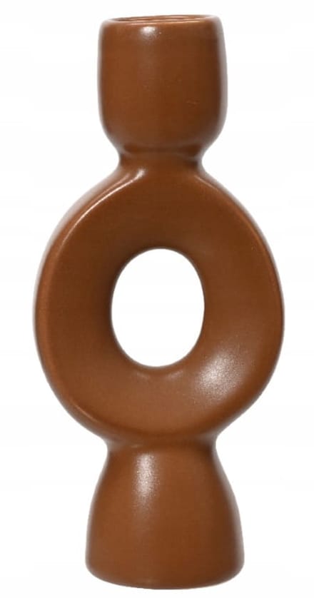 Kaemingk - Porseleinen Kandelaar - 15,3 cm - Bruin