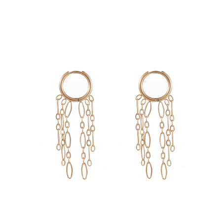 Go Dutch Label Oorhangers chain ring Goud