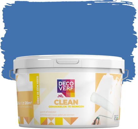Decoverf clean muurverf warmblauw, 2.5L