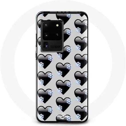 Coque pour Samsung Galaxy S20 Ultra Fond de coeurs noirs