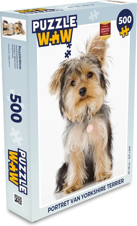 Puzzel Portret van Yorkshire terrier - Legpuzzel - Puzzel 500 stukjes