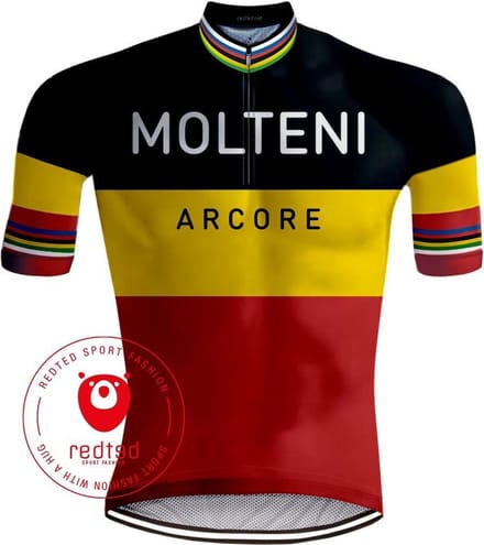 Retro Wielershirt Belgische Kampioenstrui Molteni - REDTED - M