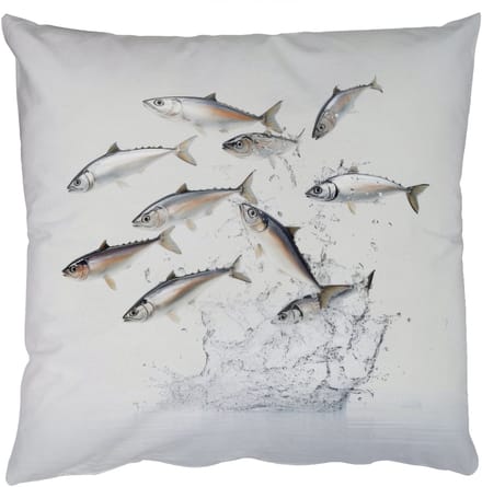 Sierkussens - Kussentjes Woonkamer - 45x45 cm - Vissen - Water - Wit