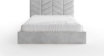 Vente-unique Bed met opbergruimte stof grijs 180 x 200 cm (Super King Size Bed)