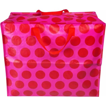 XXL tas / Jumbo shopper Spotlight red on pink - Roze met rode stip