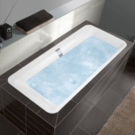 Villeroy & Boch Squaro Edge 12 Duo bathtub 180 x 80 cm, Combipool Entry, technology position 2 UCE180SQE7A2V01