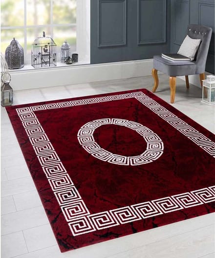 Flycarpets Marlon Vloerkleed Grieks Motief - Rood / Wit - Laagpolig - 120x170 cm