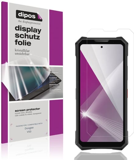 dipos – 4x Beschermfolie geschikt voor Doogee V50 | Krasbestendige & heldere Screenprotector Ultra-Thin