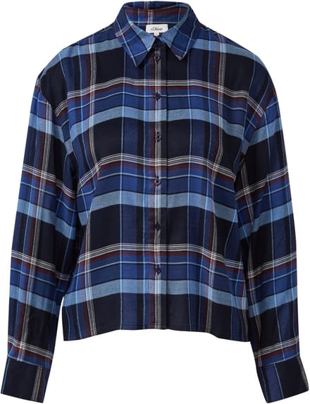 s.Oliver - female - Relaxed vallende overhemdblouse met rimpels op de rug