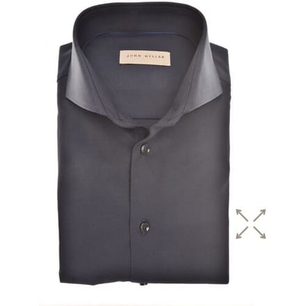 John Miller Overhemd Slim Solid Color Cotton Blend 360 Stretch Navy / male