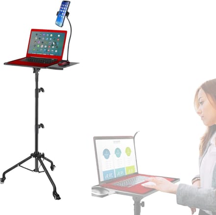 CLVP® Projector Statief – Beamer Statief Met Laptop Verdieping – Verstelbaar Standaard – Met Wieltjes