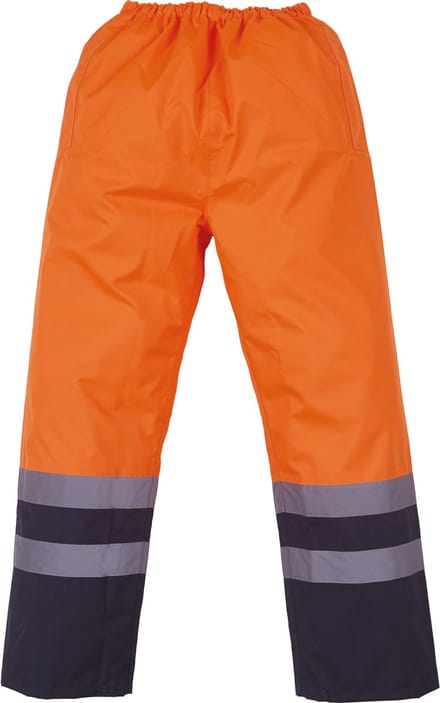 Yoko Hi vis waterproof over trousers YHVS46 - Hi Vis Orange / Navy - M