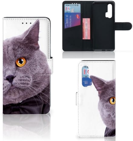 Honor 20 Pro Telefoonhoesje met Pasjes Kat