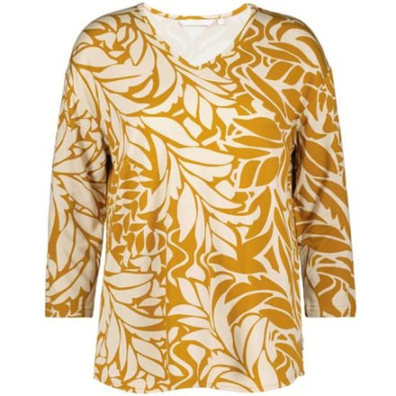 Fancy V-tee Brown with Oasis print
