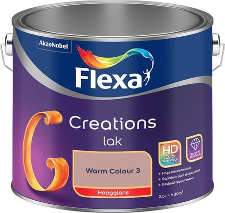Flexa - Creations Lak Hoogglans - Warm Colour 3 - Mengverf - 2,5 L
