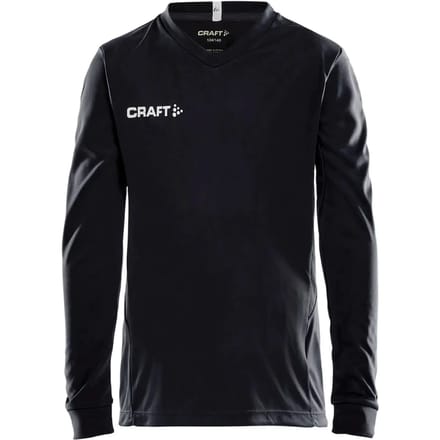 Craft Squad Jersey Solid LS Shirt Junior Sportshirt - Maat 146  - Unisex - zwart/wit Maat 146/152