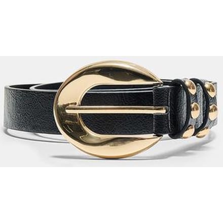 Stradivarius Riem met studs en plaatjes  Zwart 70