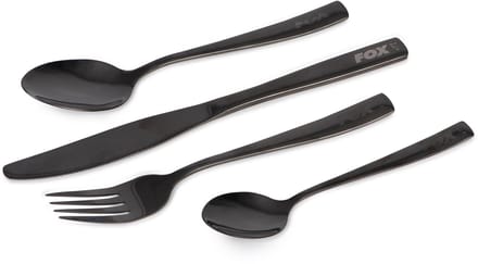 Fox Cookware Black Stainless Cutlery Set (4pcs) - Camping Kookgerei
