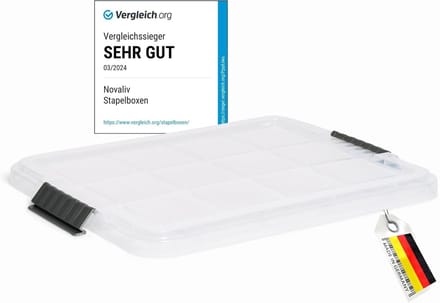 Novaliv 1x vervangend deksel 28-40 liter met clipsluiting 61x40 cm Transparant