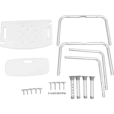 Chaise de douche pour personnes âgées enceintes Alliage d'aluminium Antidérapant Siège de bain avec dossier white