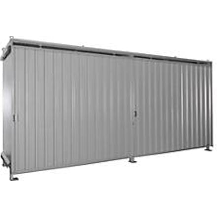 Stellingcontainer BAUER CEN 59-2, staal, schuifdeur, B 6245 x D 1550 x H 2980 mm, grijs
