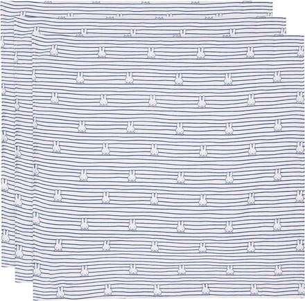 Jollein x Nijntje Hydrofiele Doek Small - 70x70cm - Miffy Stripe - Navy - 3 Stuks