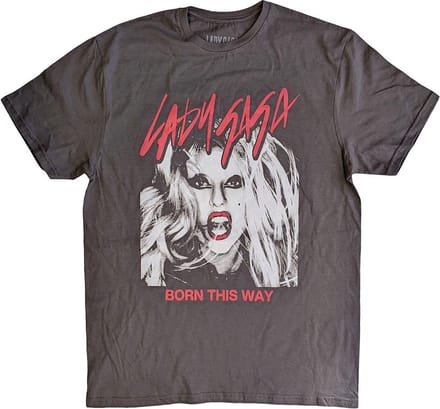 Lady Gaga - Born This Way Photo Heren T-shirt - M - Grijs