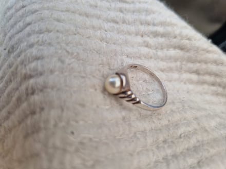 Gemstones-silver ring 18 mm 925-sterling zilver met zoetwaterparel